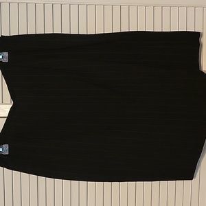 Talbots Petite black pinstripe rayon/wool straight skirt, sz 14